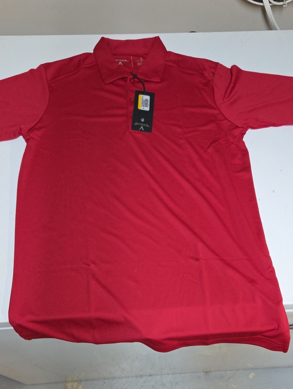 Antigua Men's Bright Red Performance Golf Polo Long Tall Sz S NWT